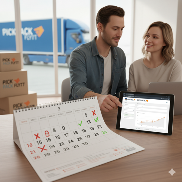 Bokning och timing vid flytt - PickPackFlytt.se